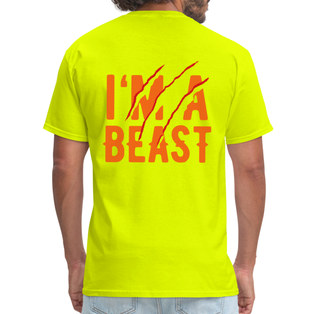 I'm A Beast Tee - safety green